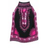 Falda Dashiki larga morada y negra