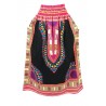 Pink and Black African Dashiki  Maxi Skirt