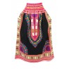 Jupe africaine Dashiki Rose et Noir