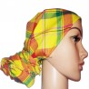 Yellow multicolor madras headwrap