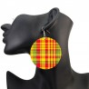 Boucles d'oreilles madras jaune, vert et rouge