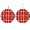 Red multicolor madras earrings