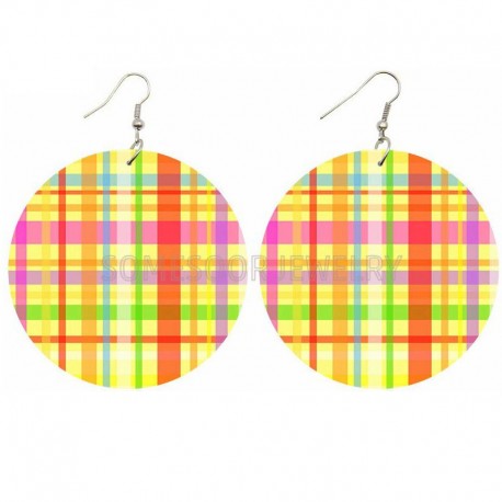 Boucles d'oreilles madras multicolore