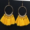 Boucles d'oreilles jaunes pompons pour femme