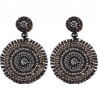 Boucles d'oreilles vintage noires rondes bohèmes