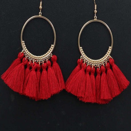 Pendientes de mujer boho-chic rojos