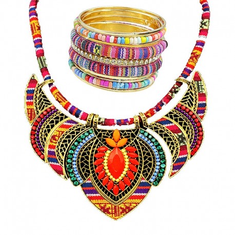 Conjunto de collar y pulsera boho chic