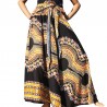 Bohemian Yellow and Black Dashiki Long Skirt