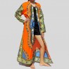 Long orange Dashiki kimono for women