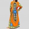 Long orange Dashiki kimono for women