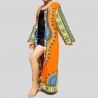 Long orange Dashiki kimono for women