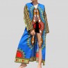 Long blue Dashiki kimono for women