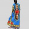 Kimono long Dashiki bleu pour femme