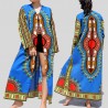 Kimono Dashiki largo azul para mujer