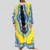 Long yellow Dashiki kimono for women