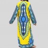 Long yellow Dashiki kimono for women