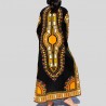 Long black and yellow Dashiki kimono for women