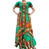 Long Green Dashiki Evening Dress