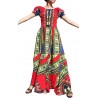 Red Dashiki Long Evening Dress