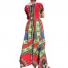 Red Dashiki Long Evening Dress