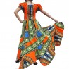 Robe longue de soirée Dashiki orange