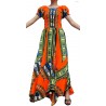 Robe longue de soirée Dashiki orange