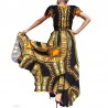 Robe longue de soirée Dashiki jaune et noir