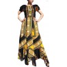 Robe longue de soirée Dashiki jaune et noir