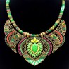 Collana multicolore chic bohemien verde